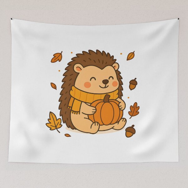 Item preview, Autumn Hedgehog Hug  Pumpkin Patch Pal  Cozy Spiky Friend  Hedgehog's Favorite Pumpkin  Sweetest Fall Friend designed and sold by Gallery-yuuna .