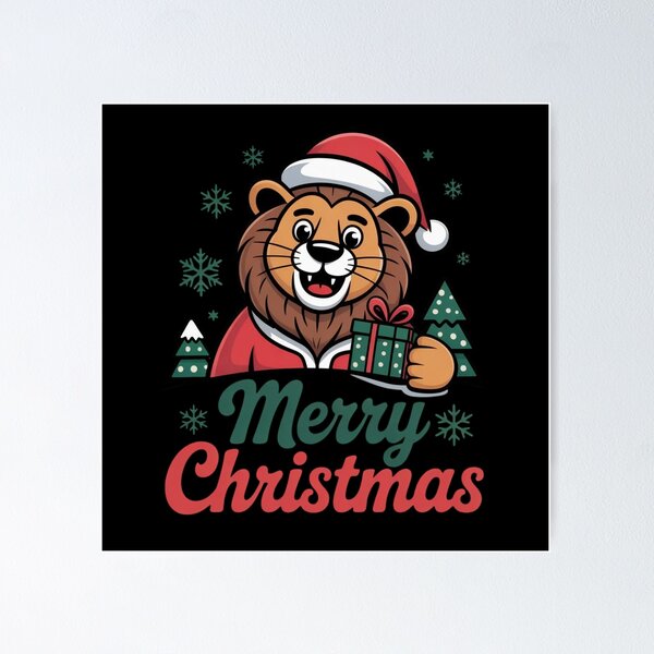 Item preview, Merry Christmas Lion designed and sold by ALL ART .