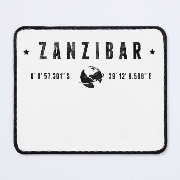 Item preview, Zanzibar World Map Coordinates Typography designed and sold by capricedefille.