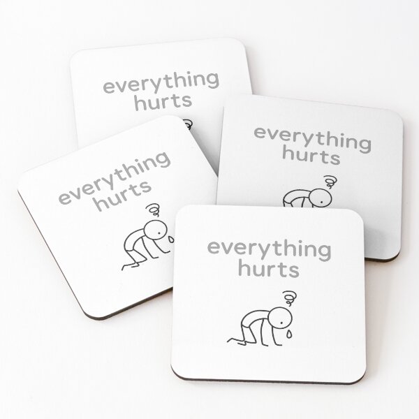 Item preview, Everything Hurts Minimalist Exhausted Stick Figure Gym Tee designed and sold by GeniePixel.