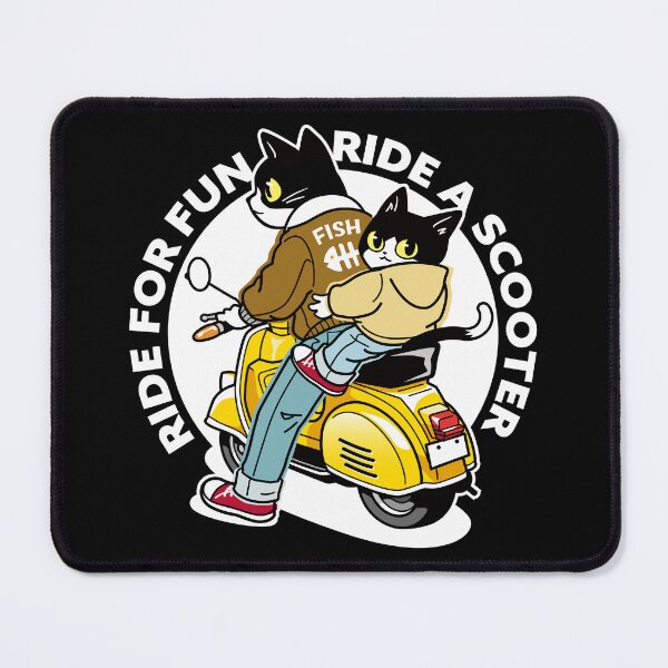 Item preview, Candy Color Scooter Cats – Fun City Ride Design_YELLOW designed and sold by AckeeWolf.