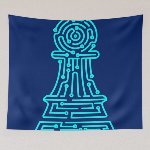 Item preview, concept of business technology strategy, graphic of chess piece pawn combined with electronic pattern designed and sold by NiamLab.