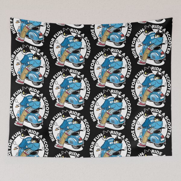 Item preview, Candy Color Scooter Cats – Fun City Ride Design_BLUE designed and sold by AckeeWolf.