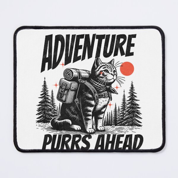 Item preview, Adventure Awaits Cat – Traveling Cat Art, Wanderlust Animal Design, Cute Cat with Backpack, Adventure Graphic Tee designed and sold by Graphic Botique.