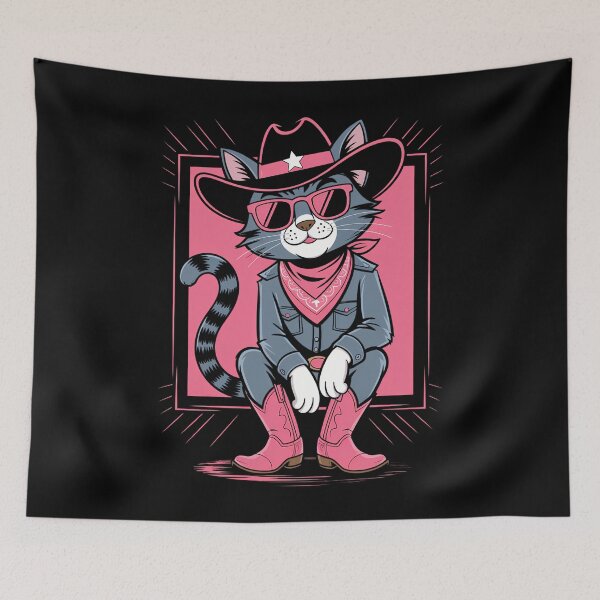 Item preview, Cowboy Cat Country Western Cottagecore designed and sold by CookWorldLaughs.