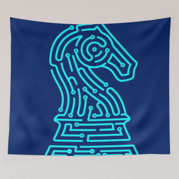 Item preview, concept of business technology strategy, graphic of chess piece knight combined with electronic pattern designed and sold by NiamLab.