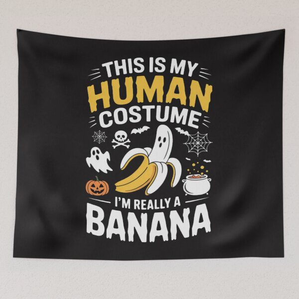 Item preview, This Is My Human Costume I'm Really A Banana Ghost Halloween designed and sold by CraftyCuttable.