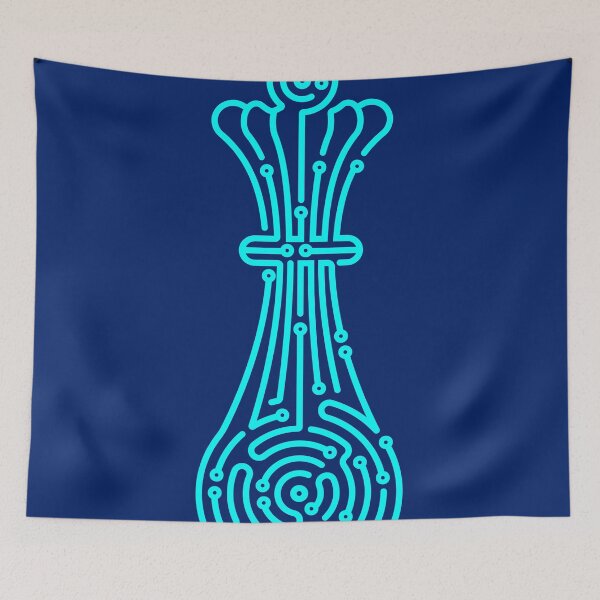 Item preview, concept of business technology strategy, graphic of chess piece queen combined with electronic pattern designed and sold by NiamLab.