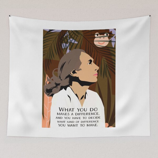 Item preview, Jane Goodall Quote Poster Art Chimpanzee designed and sold by alleyasdgmbra36.