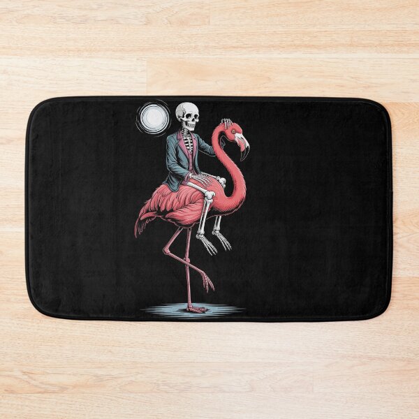Item preview, Skeleton Riding Pink Flamingo designed and sold by jkrphoto.