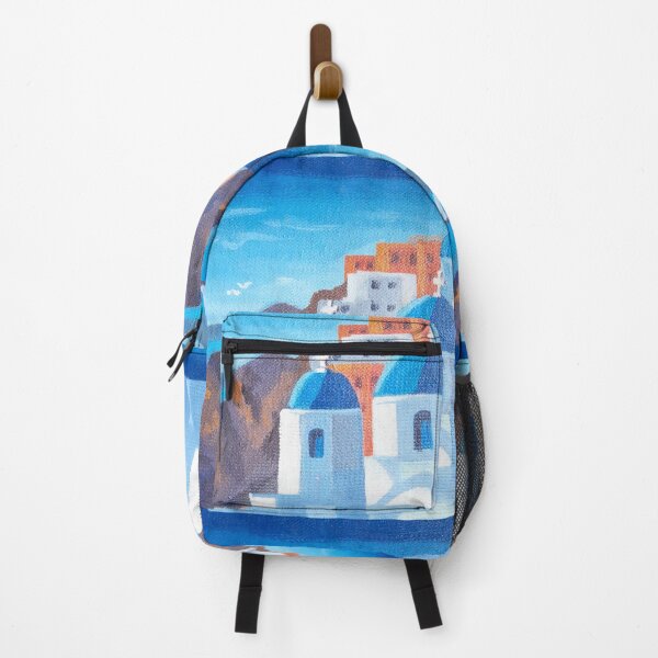 Item preview, Barolo Beach Santorini - Side View of Santorini Blue Dome Church  designed and sold by BiniScenery.