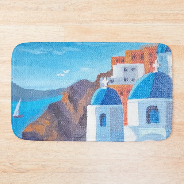 Item preview, Barolo Beach Santorini - Side View of Santorini Blue Dome Church  designed and sold by BiniScenery.
