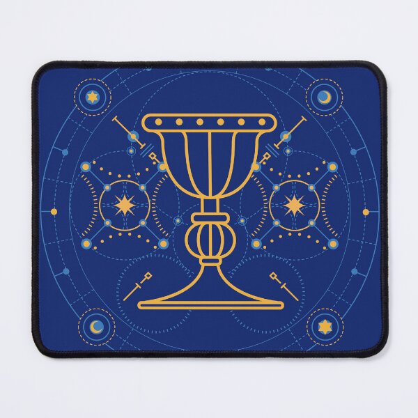 Item preview, graphic of holy grail with futuristic element presented by Tarot card style designed and sold by NiamLab.