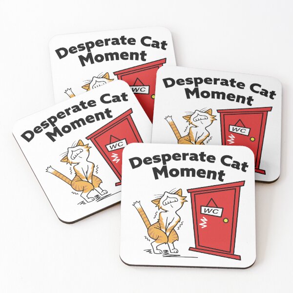 Item preview, Desperate Cat Moment – Funny Bathroom Humor Design designed and sold by AckeeWolf.