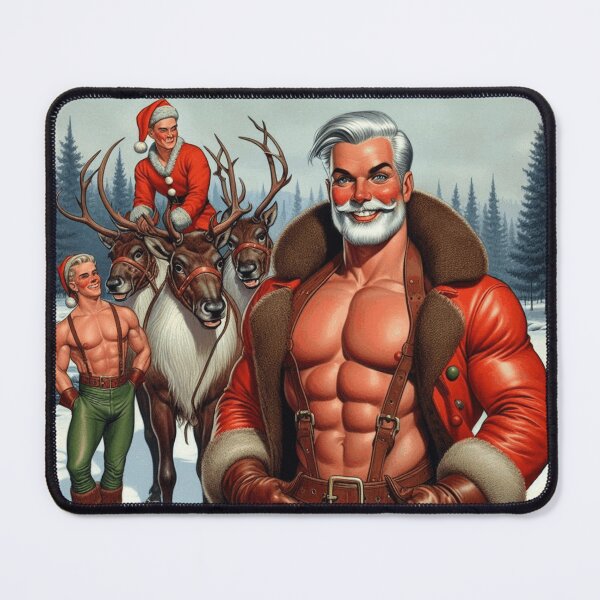 Item preview, Camp Christmas Gay Leather Collection "Merry Kinkmas" Gay Leather Pride Graphic Design designed and sold by ItsAKinkThing.