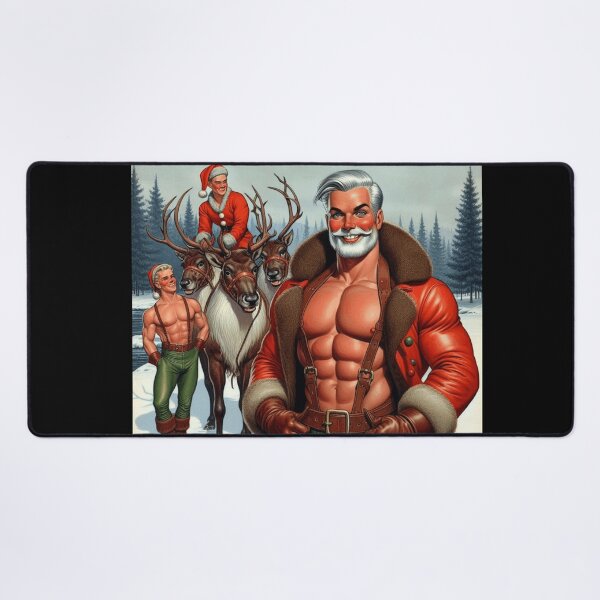 Item preview, Camp Christmas Gay Leather Collection "Merry Kinkmas" Gay Leather Pride Graphic Design designed and sold by ItsAKinkThing.