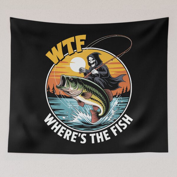 Item preview, Funny Fishing Skull Joke designed and sold by georgiaarsnal.