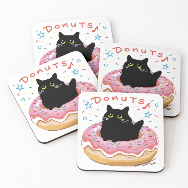 Item preview, Black Cat in Pink Donut – Cute Dessert Lover Design designed and sold by AckeeWolf.