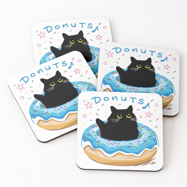 Item preview, Black Cat in Blue Donut – Cute Dessert Lover Design designed and sold by AckeeWolf.