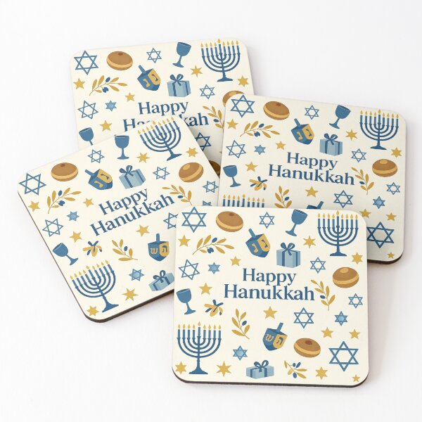 Item preview, Happy Hanukkah Pattern - Menorahs, Stars of David designed and sold by Myra365Art.