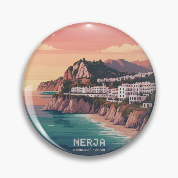Item preview, Nerja Spain Pixel Art – Retro 8-Bit Coastal Sunset Design | Andalucía Travel Collection designed and sold by CircinusStore.