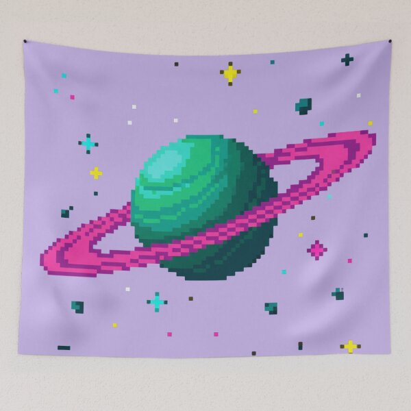 Item preview, Pixel Planet in Retro 8bit Style designed and sold by 0606PM.