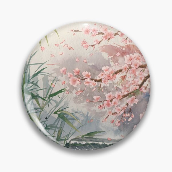 Item preview, Japanese Cherry Blossom & Bamboo Grove Painting designed and sold by Tamas Das.