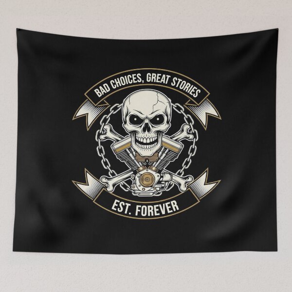 Item preview, Biker Skull Engine Chains Rebel Motto designed and sold by k3rstman1.