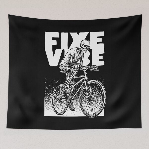 Item preview, FIXIE VIBE – Skeleton Fixed Gear Rider | Punk Skate Cycling Art   designed and sold by Absyntart.