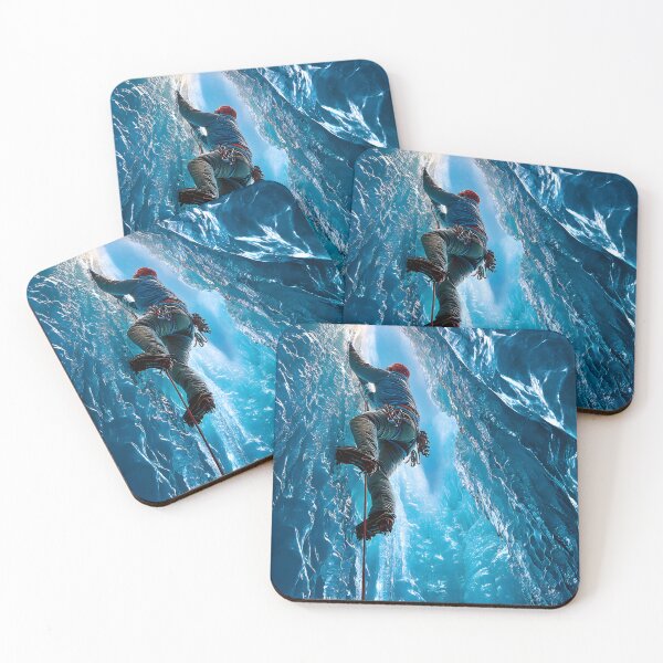 Item preview, Climber Ascending Through Majestic Ice Canyon designed and sold by Artessie.