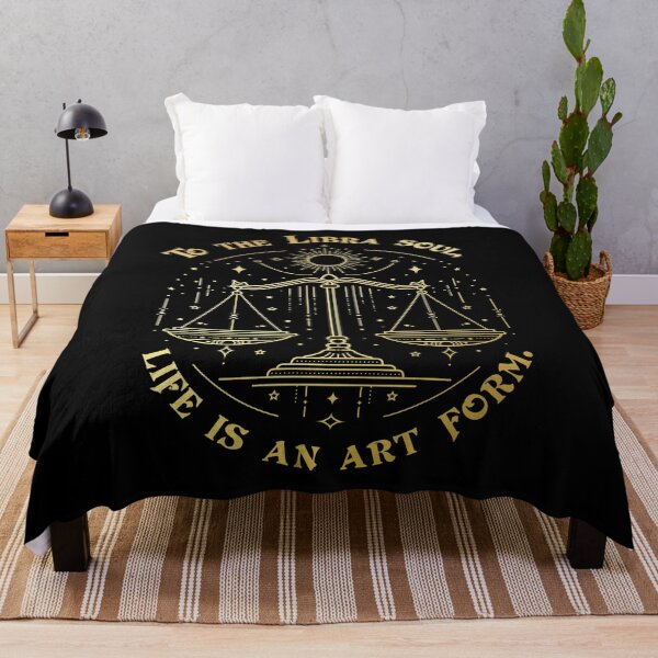 Aperçu de l'œuvre  Motif du zodiaque Balance – « Pour l'âme Balance, la vie est un art » – Idée cadeau créée et vendue par GraphicGreets.