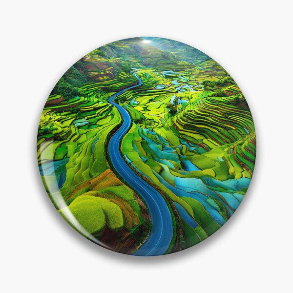 Item preview, Lush Green Terraced Rice Fields and Winding River designed and sold by Artessie.