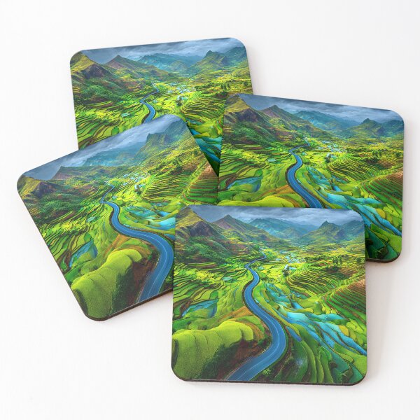 Item preview, Lush Green Terraced Rice Fields and Winding River designed and sold by Artessie.