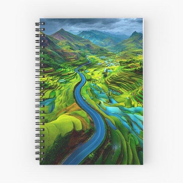 Item preview, Lush Green Terraced Rice Fields and Winding River designed and sold by Artessie.