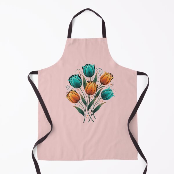 Item preview, Teal&Orange Tulip Glow - Elegant Floral ART designed and sold by CARTOON CRAZE.