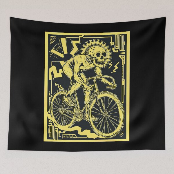 Item preview, FIXIE VIBE – Skeleton Fixed Gear Rider | Punk Skate Cycling Art designed and sold by Absyntart.