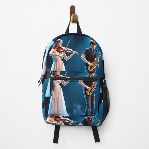 Item preview, Magical Melody – Violin & Saxophone Harmony on Stage designed and sold by AwesomeDigiShop.