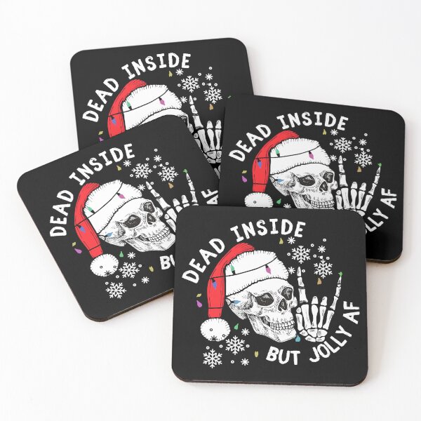 Item preview, Dead Inside But Jolly Af Skull Santa Light Skeleton designed and sold by DakirooStudio.