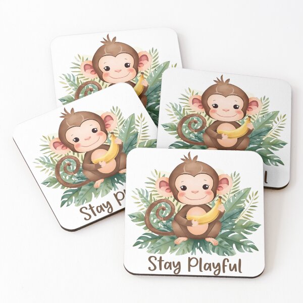 Item preview, Stay Playful – Funny monkey with banana | Good-mood design for optimists designed and sold by ParaSiempreS.