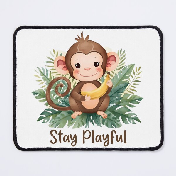 Item preview, Stay Playful – Funny monkey with banana | Good-mood design for optimists designed and sold by ParaSiempreS.