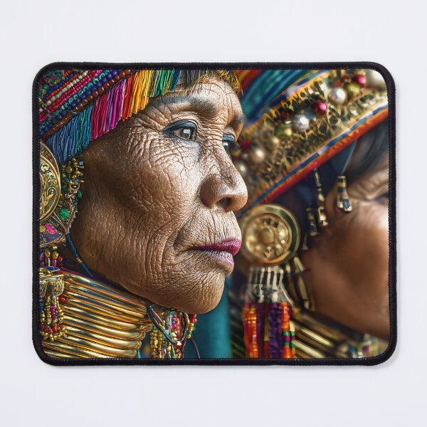 Item preview, A Woman with  Carnival Face Art with Feathers and Colors designed and sold by Artessie.