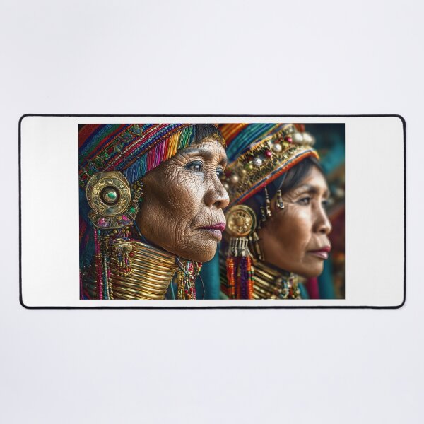 Item preview, A Woman with  Carnival Face Art with Feathers and Colors designed and sold by Artessie.