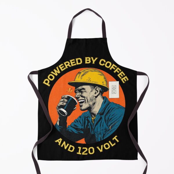 Item preview, Powered by Coffee and 120 Volt | Funny Hardhat Electrician Humor Gift | Vintage Worker Art designed and sold by CrunchyGoats.