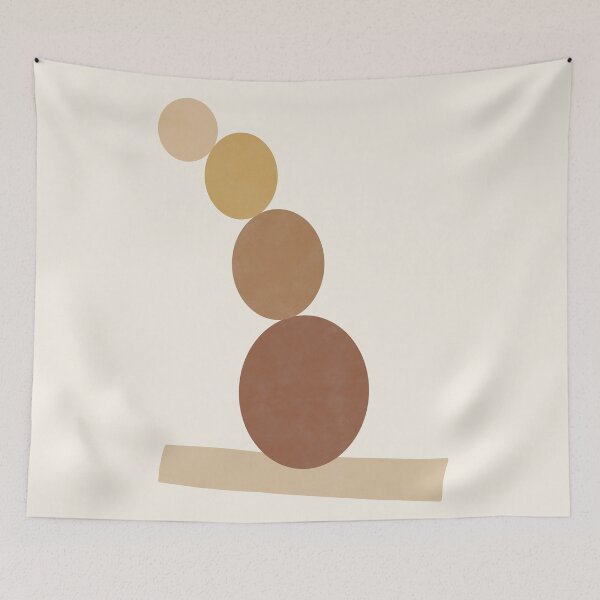 Item preview, Minimal Abstract Shapes with Earthy Tones Geometric Balance Art designed and sold by NiceDigital.