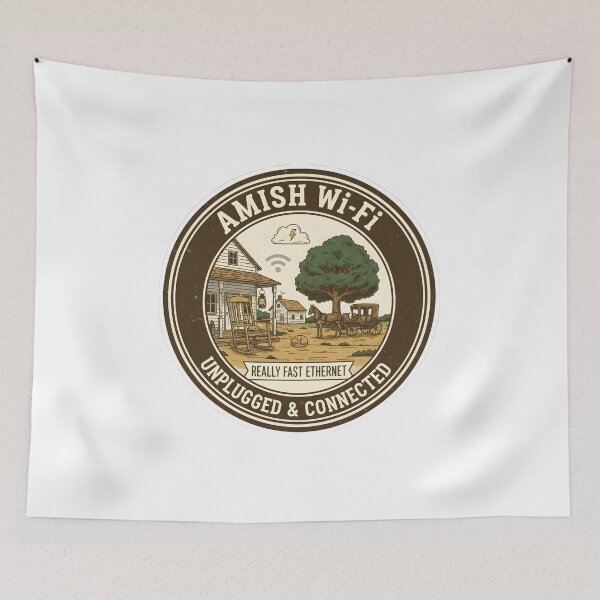 Item preview, Amish Wi-Fi - Unplugged & Connected - Funny Low-Tech Farm Life Design designed and sold by RedDelaney.
