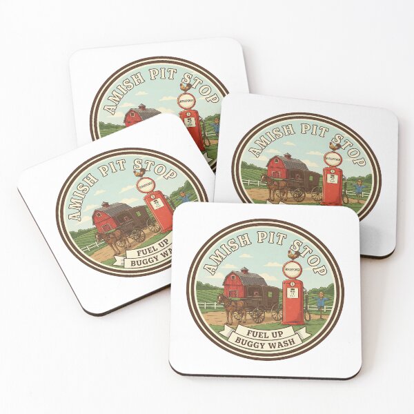 Item preview, Amish Pit Stop - Fuel Up Buggy Wash - Funny Horsepower Retro Design designed and sold by RedDelaney.
