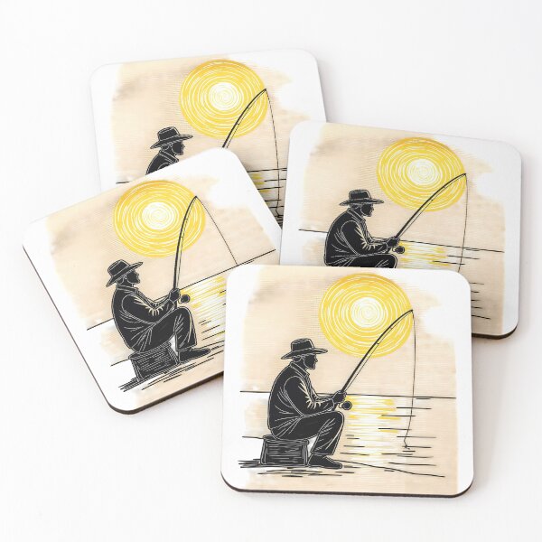 Item preview, Gone Fishin - Vintage Sunset Fisherman Silhouette designed and sold by REDCLASH2002.