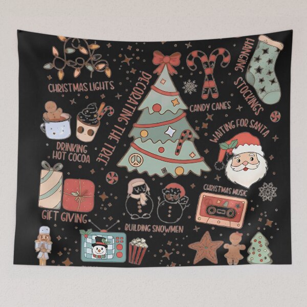 Item preview, Tis The Season Christmas Activities Retro Holiday Illustration designed and sold by wayejgo.