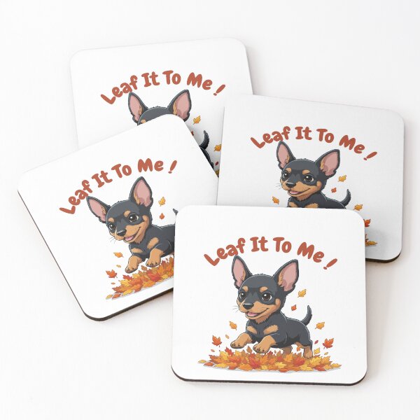 Item preview, Leaf It To Me German Pinscher Dog Running in Fall Leaves Cute Autumn designed and sold by The Real Life Symphony.