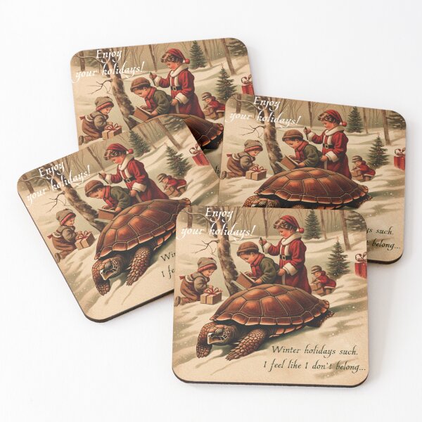 Item preview, Winter Holiday Waddle: Christmas Outsider | Funny and Unique Christmas Gift Idea | Vintage Sea Turtle Art | Vintage Holiday Art designed and sold by UnhingedBird.